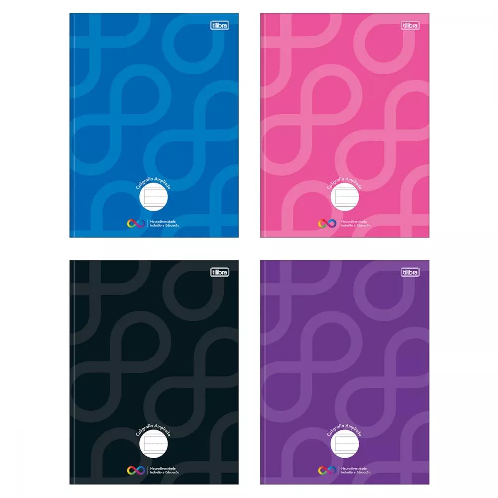 Caderno Brochura Caligrafia Capa Dura Neuro Pauta Ampliada 40 Folhas Tilibra (Sortido)