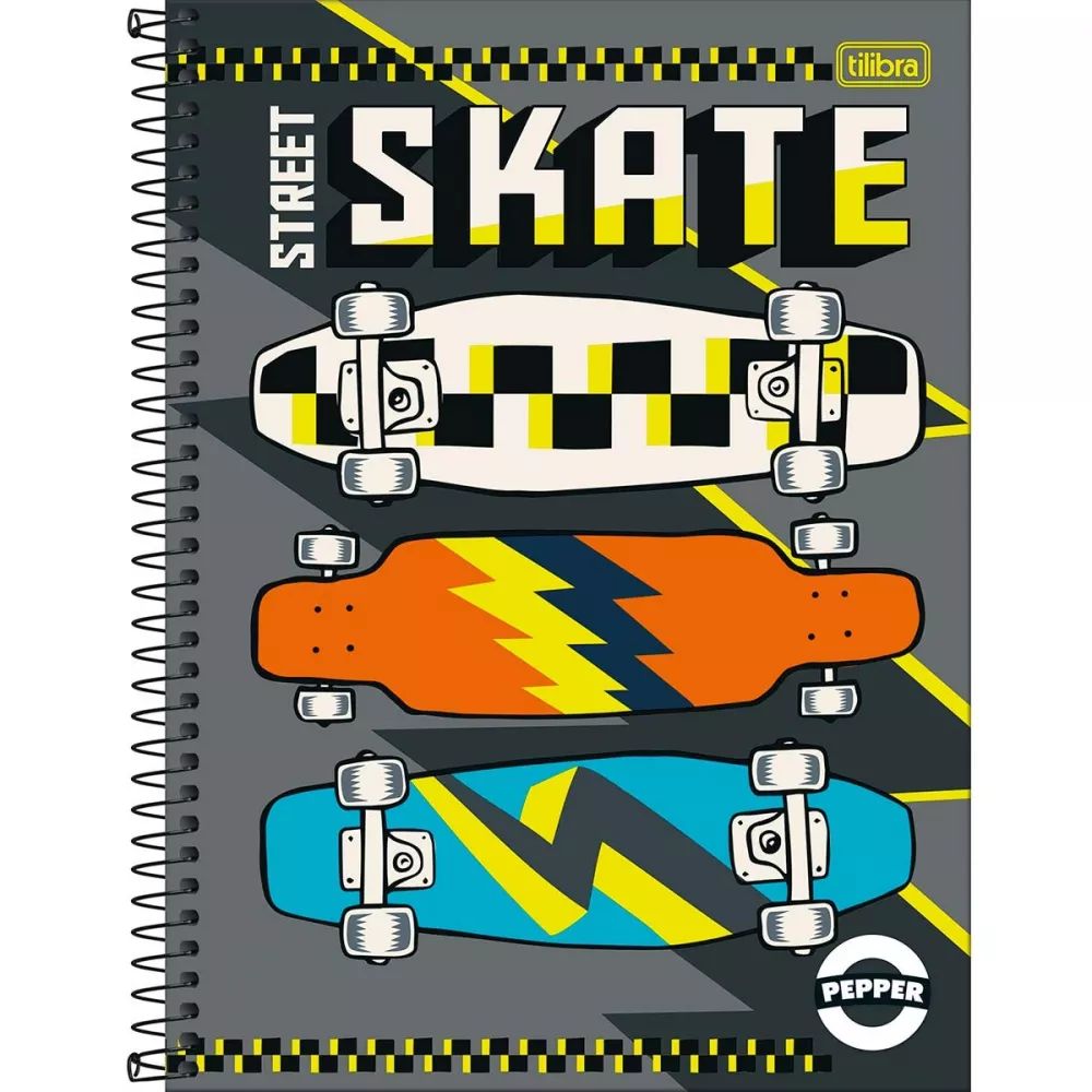 Caderno Espiral Capa Dura Universitário 16 Matérias Pepper Masculino 256 Folhas Tilibra (Sortido)