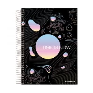 Caderno Espiral Universitário Capa Dura 12 Matérias Holografica 192 Folhas Jandaia (Sortido)